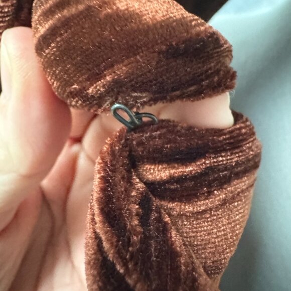 MINKPINK Lex Pleated Velvet Jumpsuit Party Bronze Holiday Wide Leg Sz Med - Picture 6 of 13